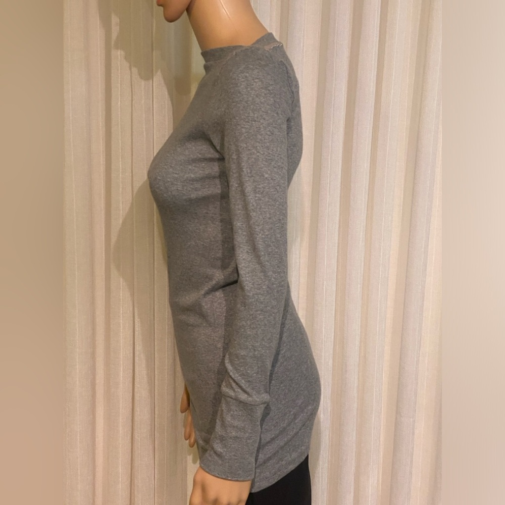 Brunello Cucinelli Grey Cotton/Lycra Top Size S Monali Beading Boat Neck Womens - Picture 3 of 16